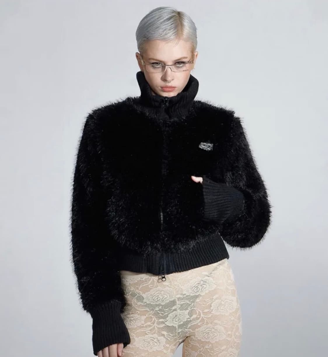 스컬프터 퍼자켓 faux fur zip-up jacket L 상품이미지1