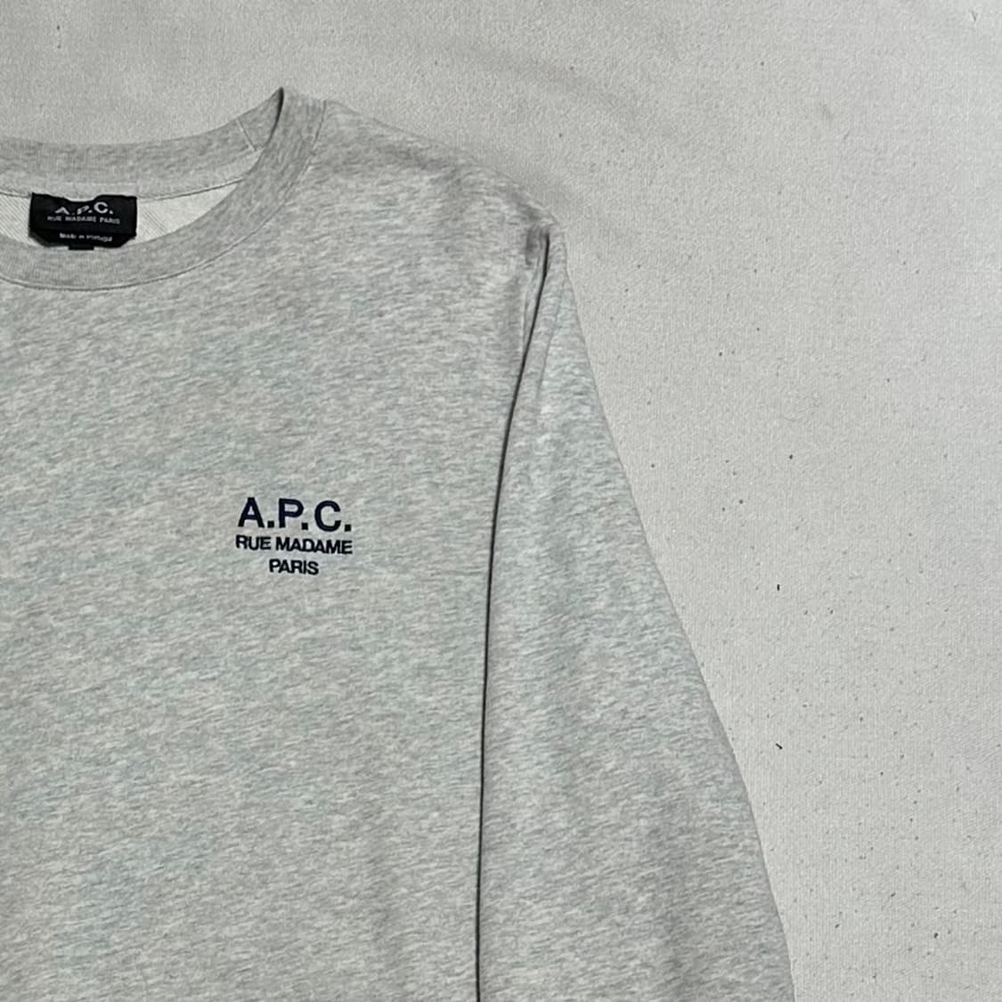 S A.P.C 라이더 로고 라이트 그레이 맨투맨 상품이미지1