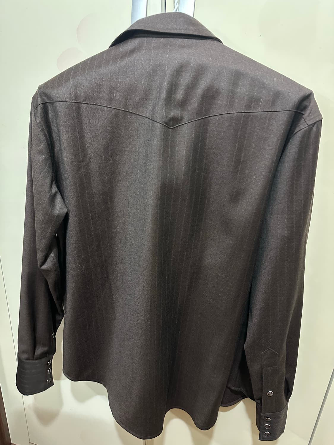 토니웩 25FW 울 스트라이프 웨스턴셔츠(세피아 브라운) 상품이미지3