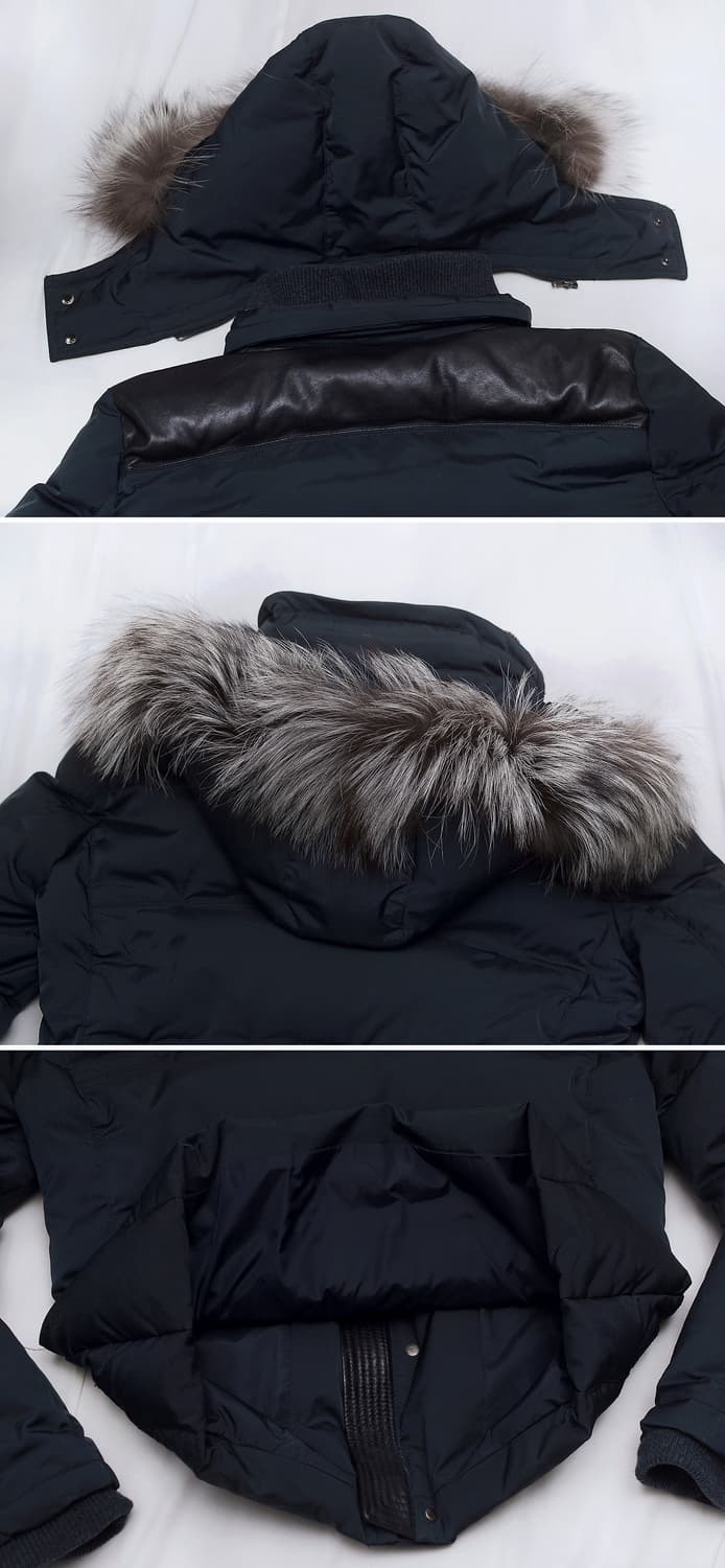 타임옴므 양가죽 울캐시미어 폭스퍼 구스다운 숏패딩 (100) 상품이미지5