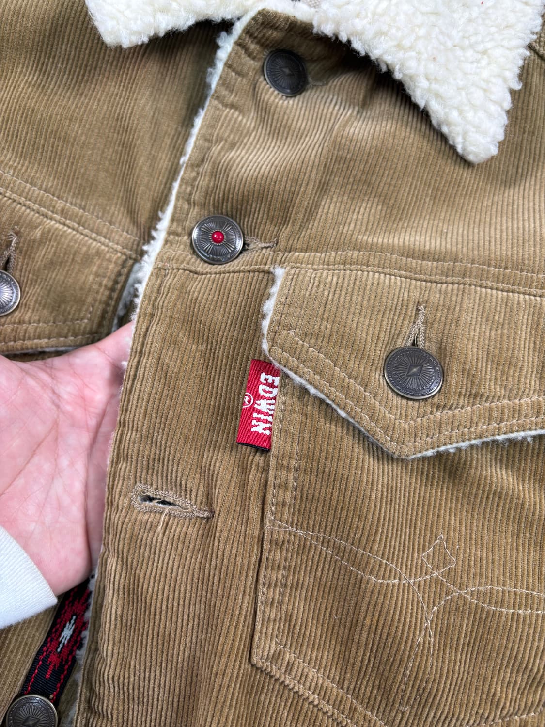 에드윈 아즈텍 코듀로이 쉐르파 자켓 상품이미지3