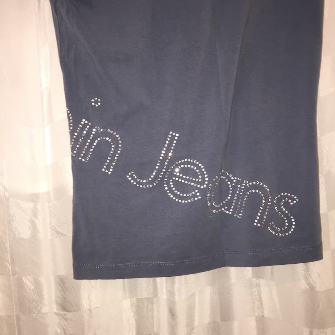 Calvin klein 캘빈클라인 큐빅 핫픽스 딱붙 반팔티 상품이미지2