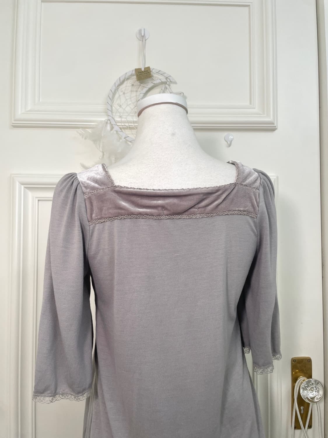 bluegray velvet pleats puff sleeve top 상품이미지6