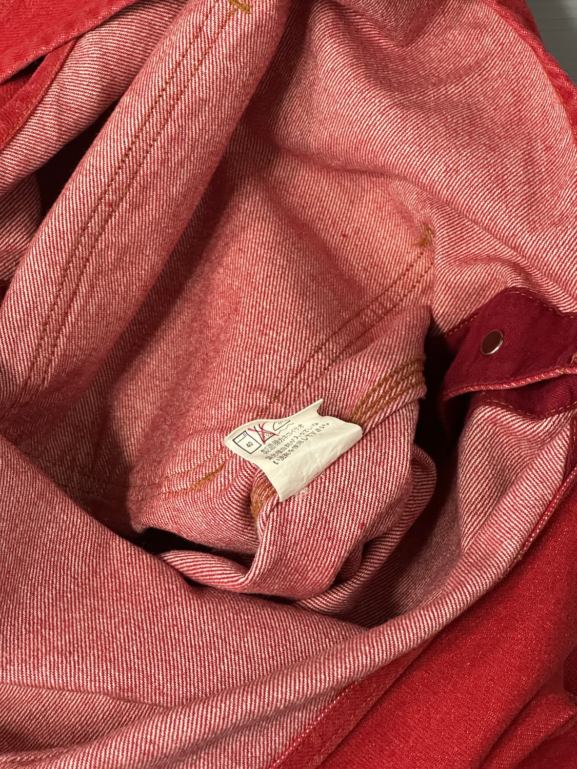 빈티지 멜빵 롱 스커트 레드  상품이미지4