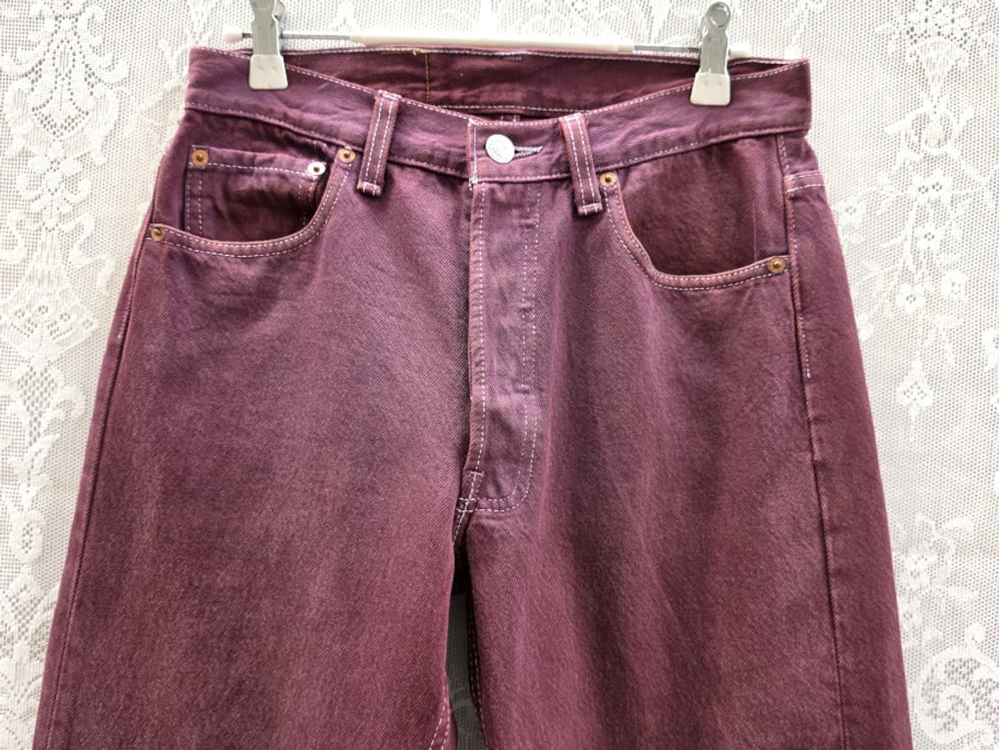 90s 리바이스 501 와인컬러진 (made in usa) 상품이미지2