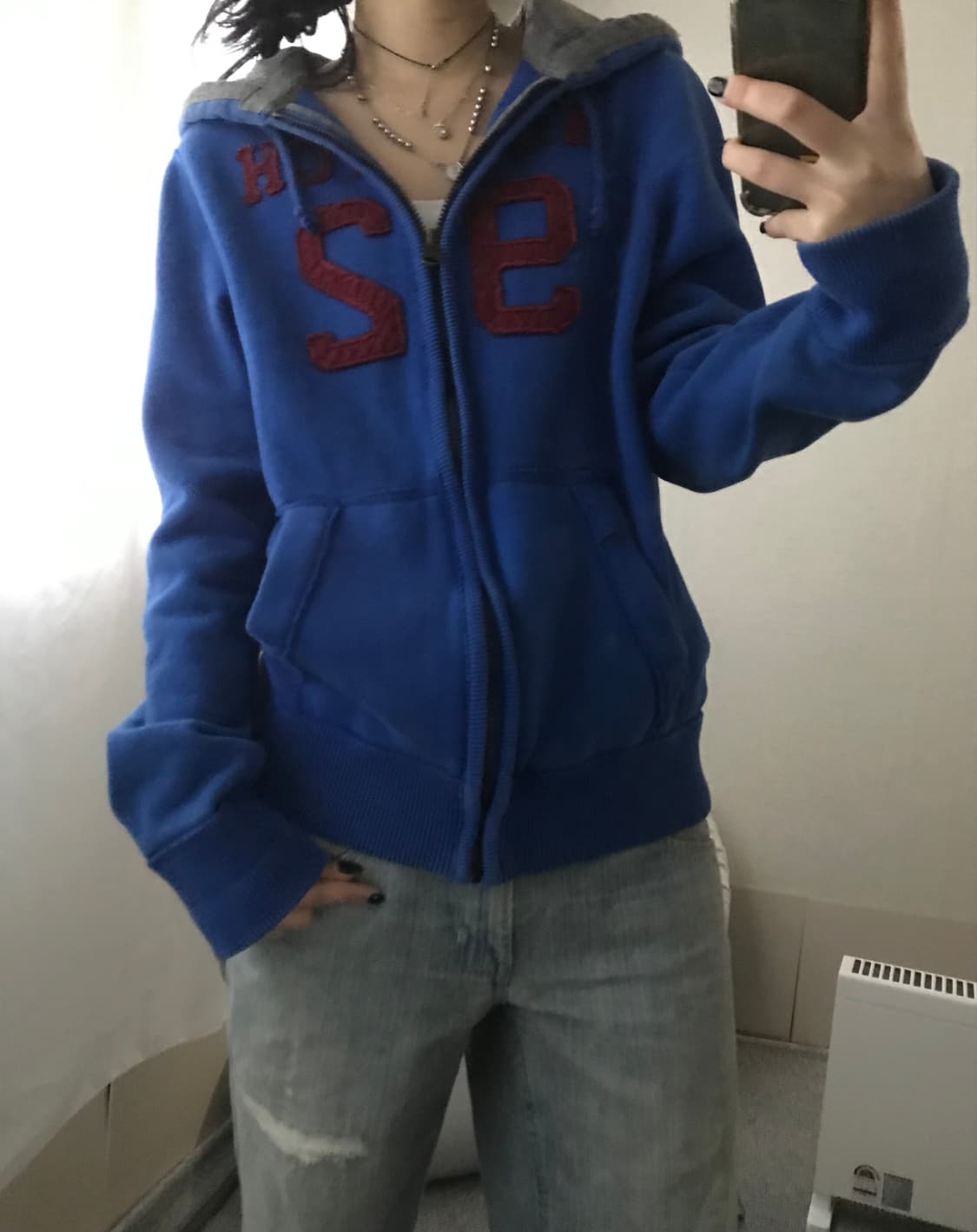 아베크롬비 블루 버건디 후드집업 상품이미지7