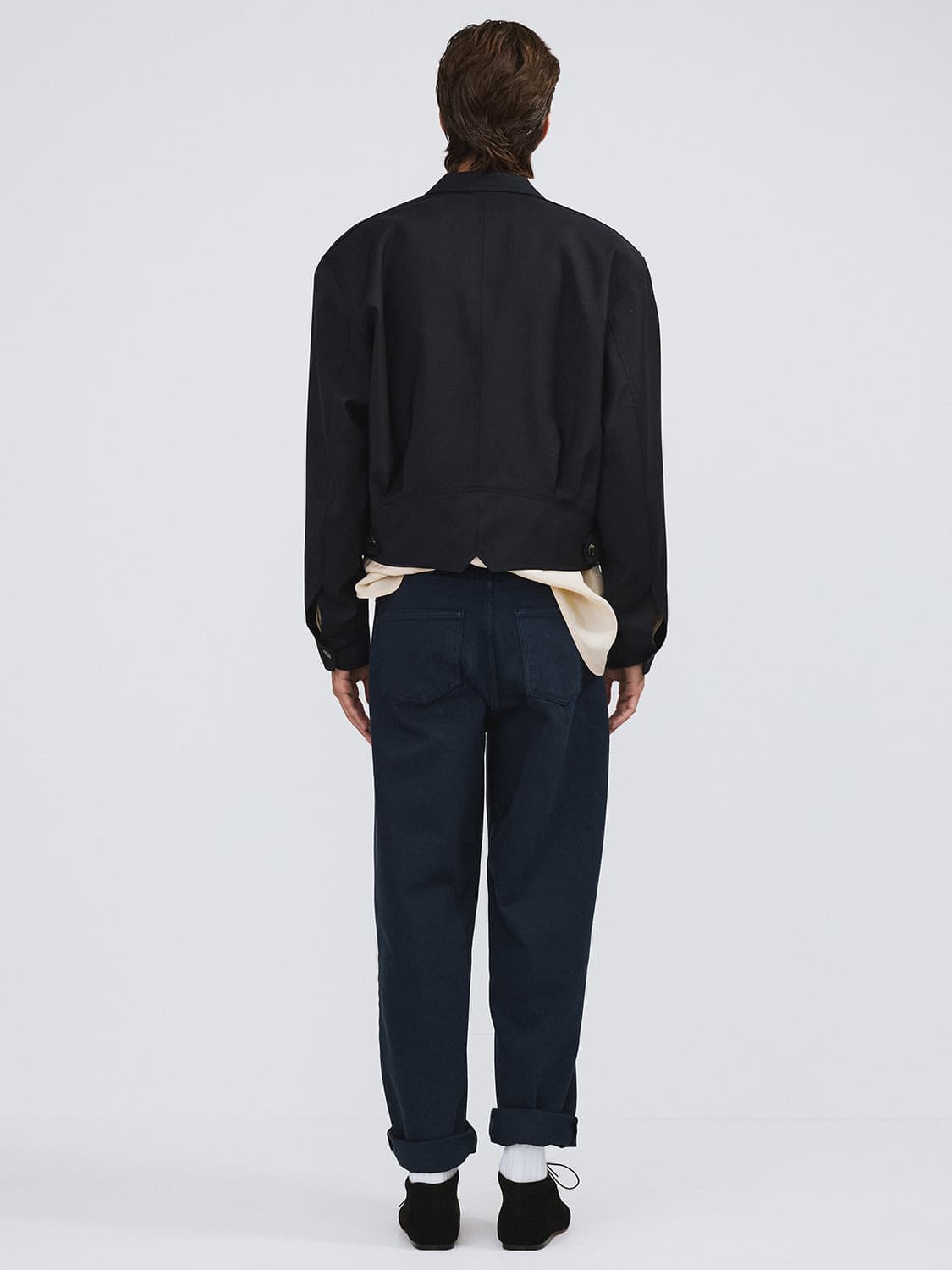 렉토 26SS 더블 브레스티드 숏 점퍼 자켓 다크 네이비 상품이미지4