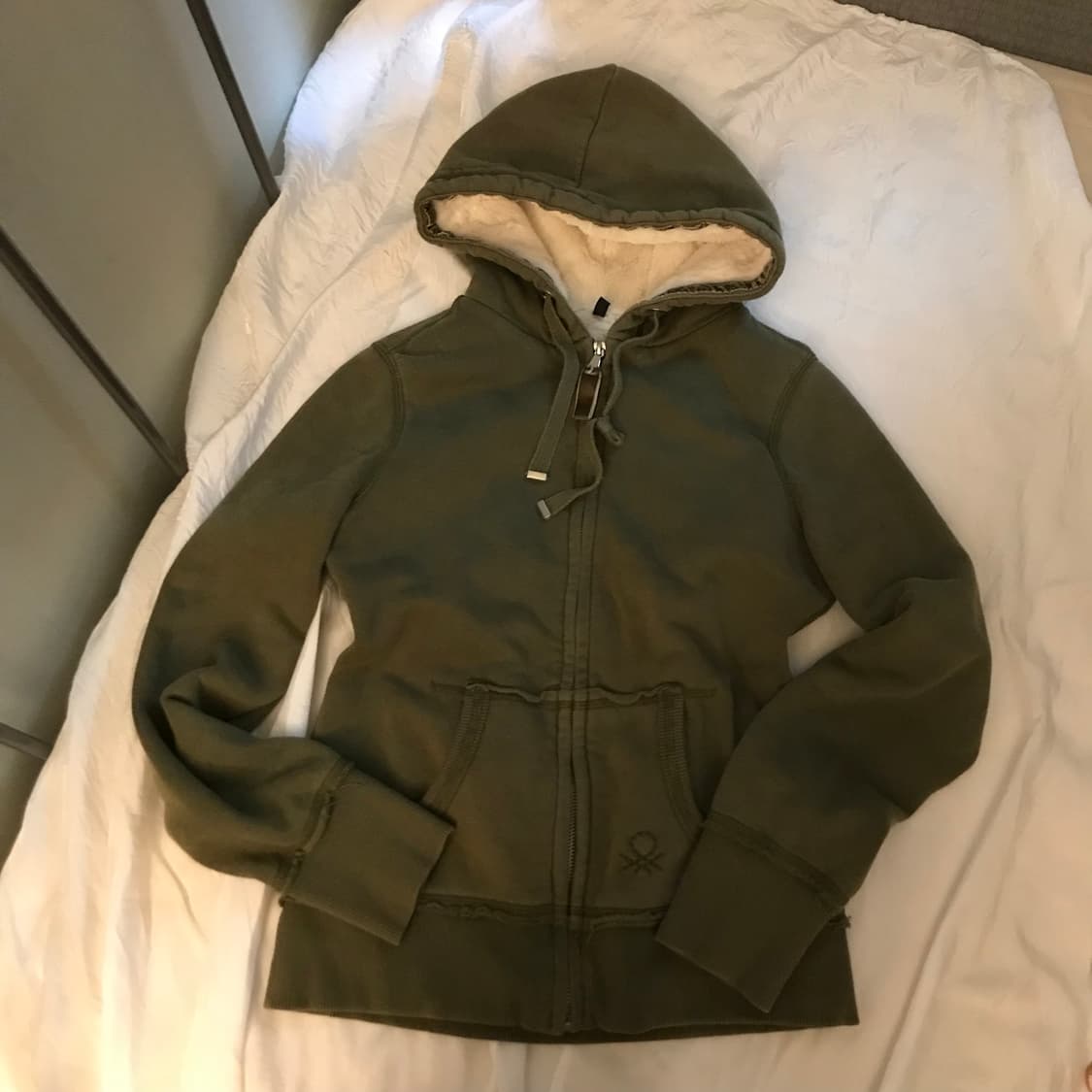 Benetton 베네통 갸루 와투케 융 기모 카키 집업 상품이미지3