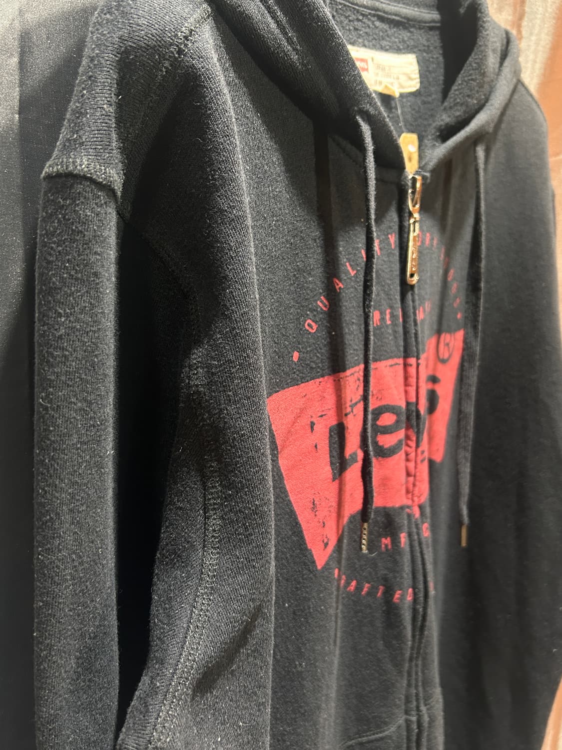 M 리바이스 크랙 빅로고 블랙 후드집업 상품이미지8