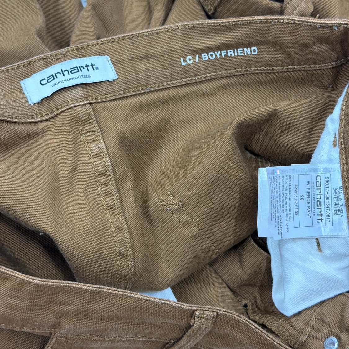 칼하트 WIP 더블니 워크팬츠 바지 브라운 25 상품이미지3