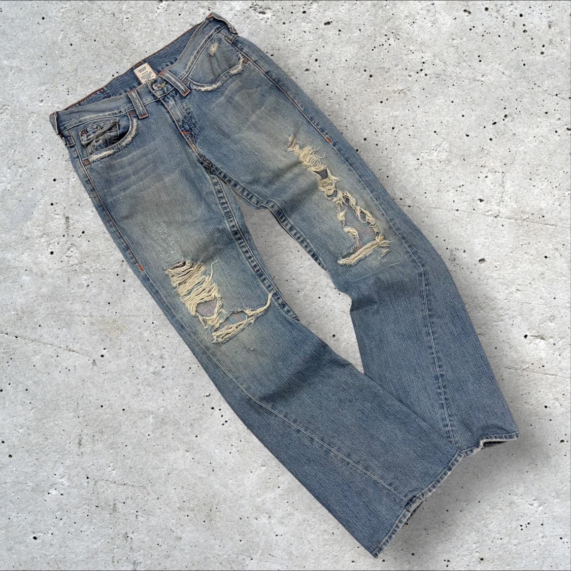 [30x33] 트루릴리젼 조이 데님 청바지 빈티지 워싱 팬츠 C771 상품이미지2