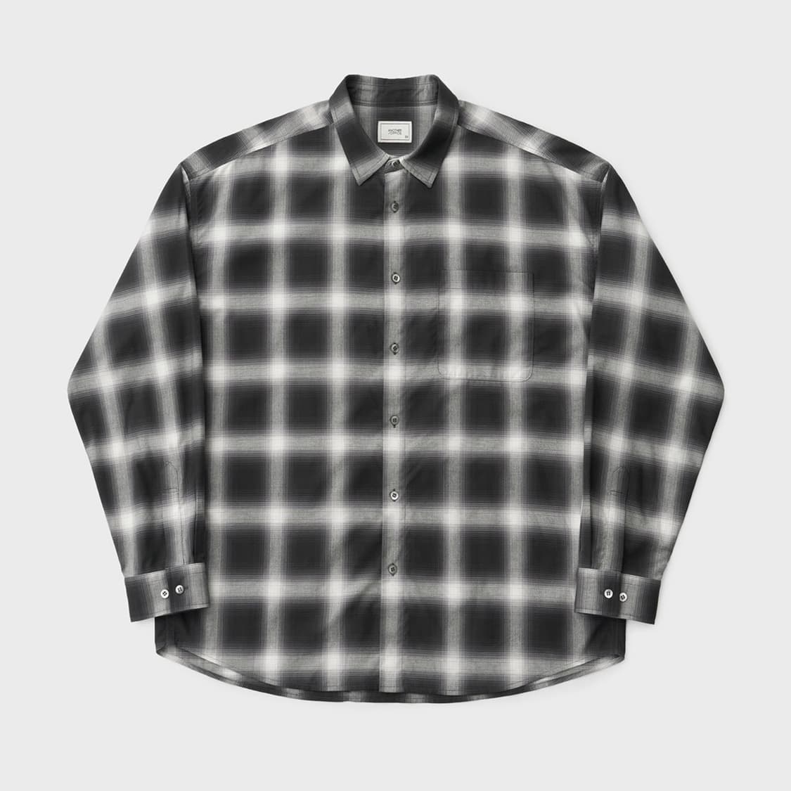 어나더오피스 옴브레 체크 셔츠 블랙 상품이미지1