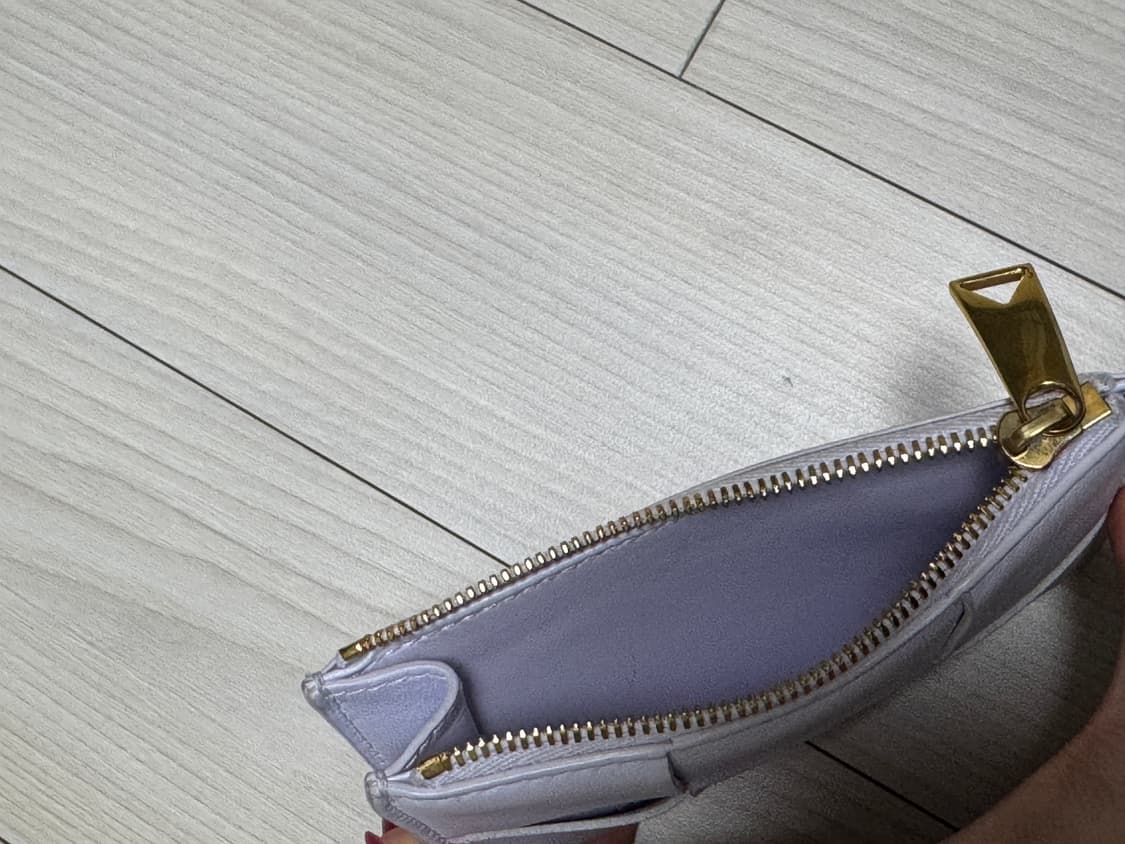 보테가 베네타 오이스터 카세트 지퍼 카드 지갑 라벤더 상품이미지5