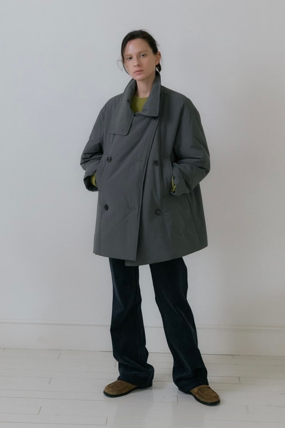 언더스탠딩 하이넥 패딩 자켓 (카키) 상품이미지4