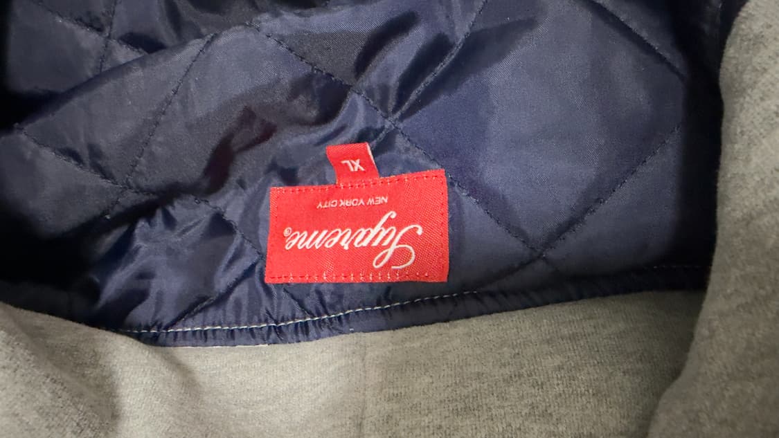 슈프림 플리스 후드 데님 셔츠 블루 XL 상품이미지2