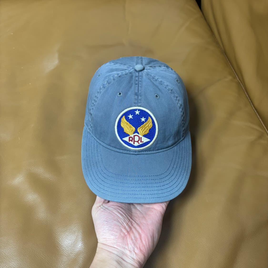 RRL 더블알엘 랄프로렌 폴로 윙로고 6패널 볼캡 모자 미드나잇 블루 상품이미지2