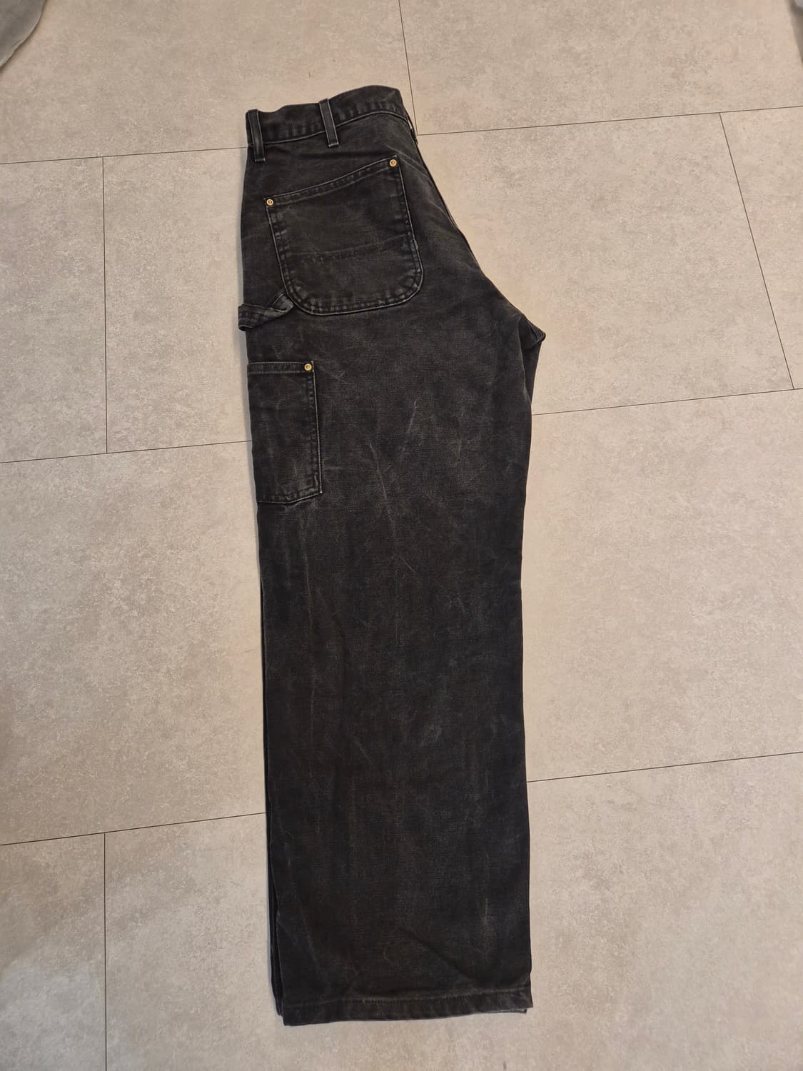 빈티지 칼하트 더블니 B01 블랙 실측34 라벨38×30 상품이미지8