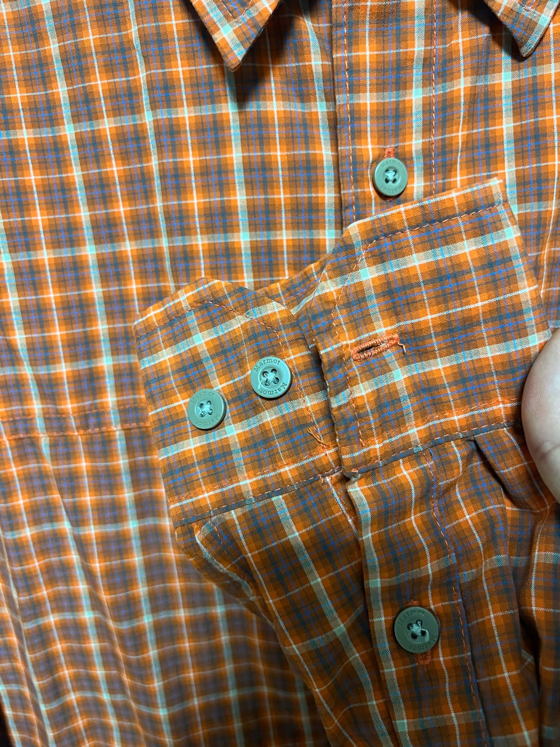 마모트  남성 오렌지 체크 긴팔 셔츠 상품이미지4
