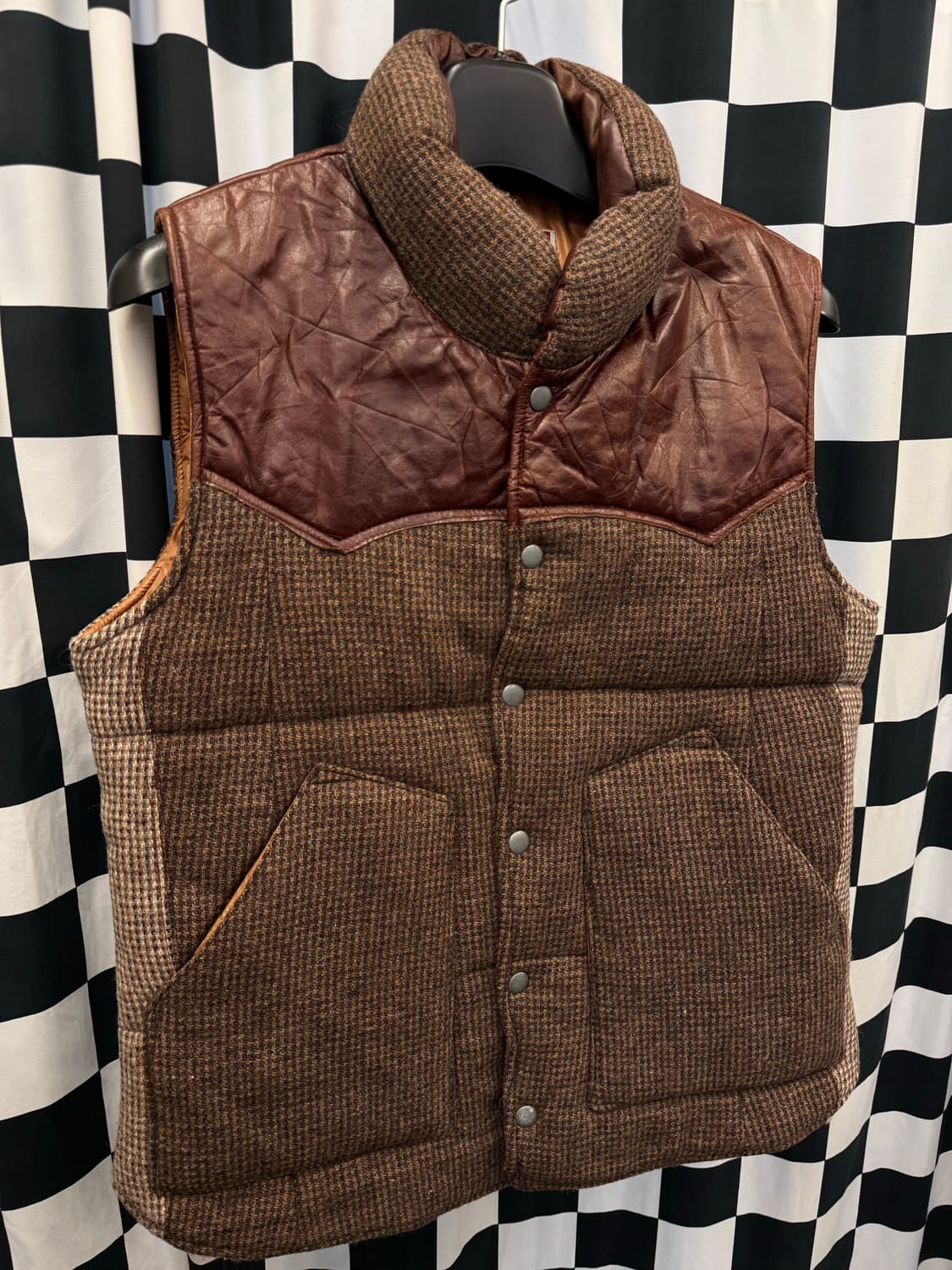 해리스 트위드 80s 요크가죽 100울 헤링 베스트 처분  상품이미지1