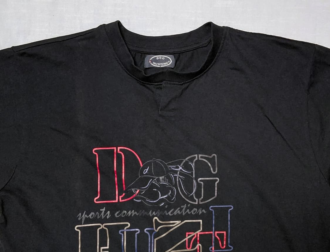 [M] 빈티지 DOG HUNTING 그래픽 반팔 티셔츠 (블랙) 상품이미지2