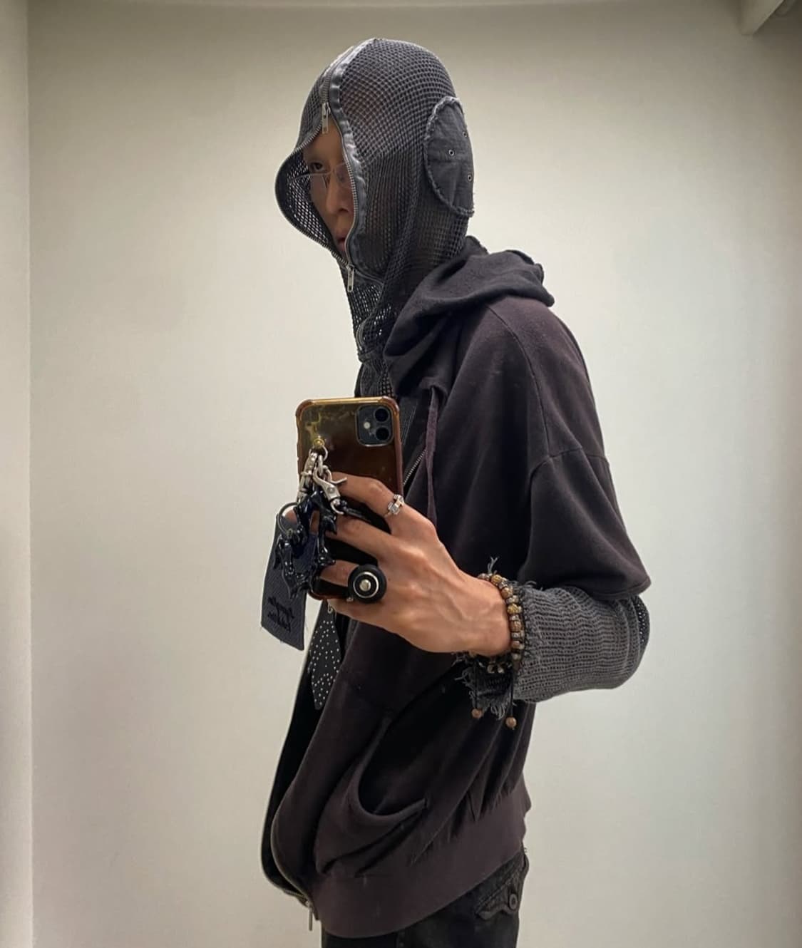 [L,XL] ICYTO 매쉬 집 후드 차콜, 베이지 상품이미지1