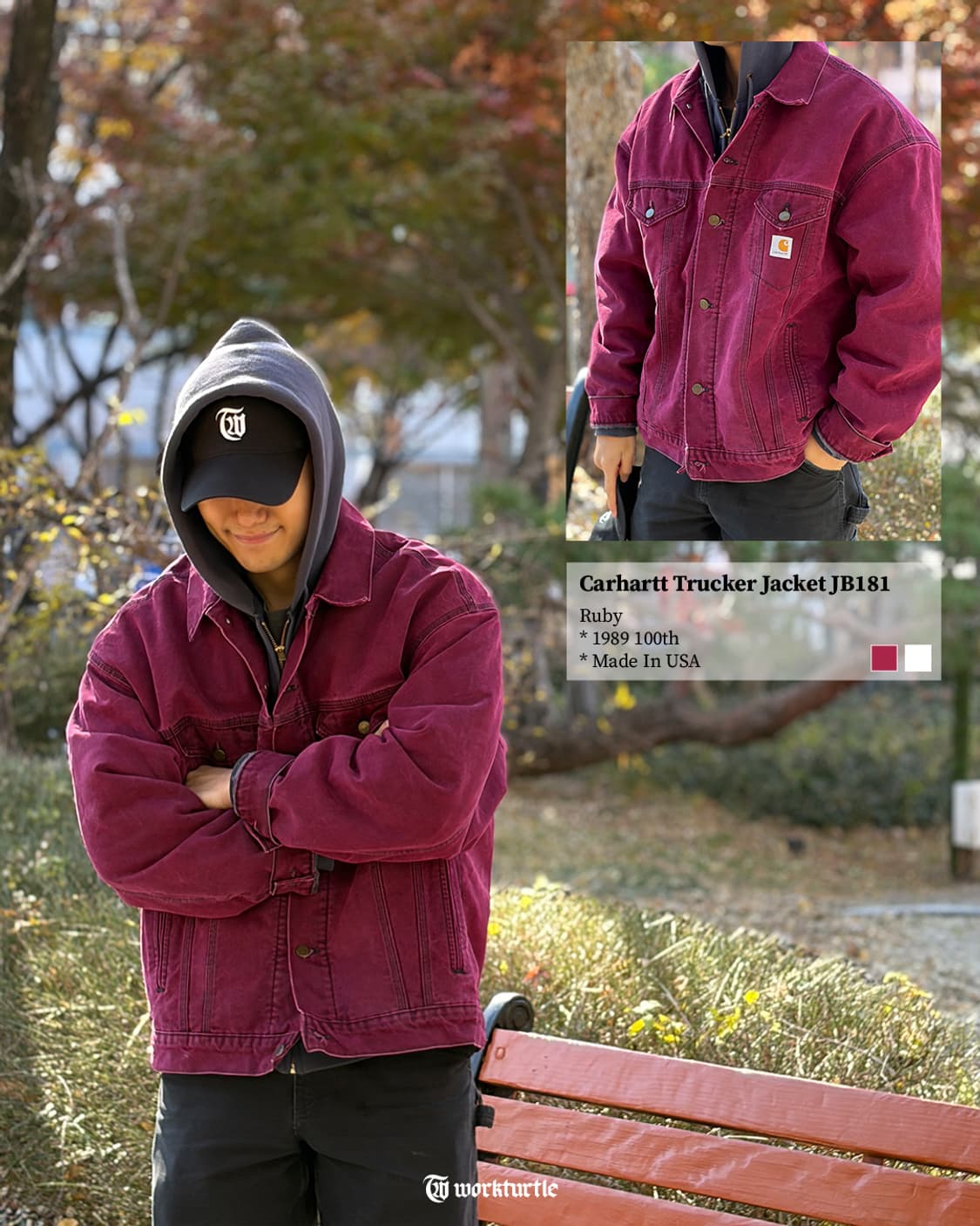 80s 칼하트 트러커 루비 JB181 RBY XL USA 🇺🇸 상품이미지2