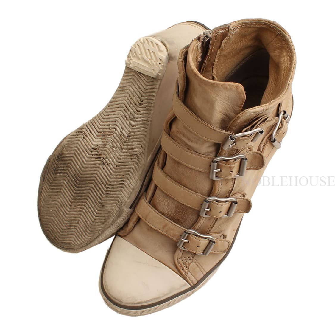 아쉬 빈티지베이지 레더 웨지 스니커즈 36 상품이미지4