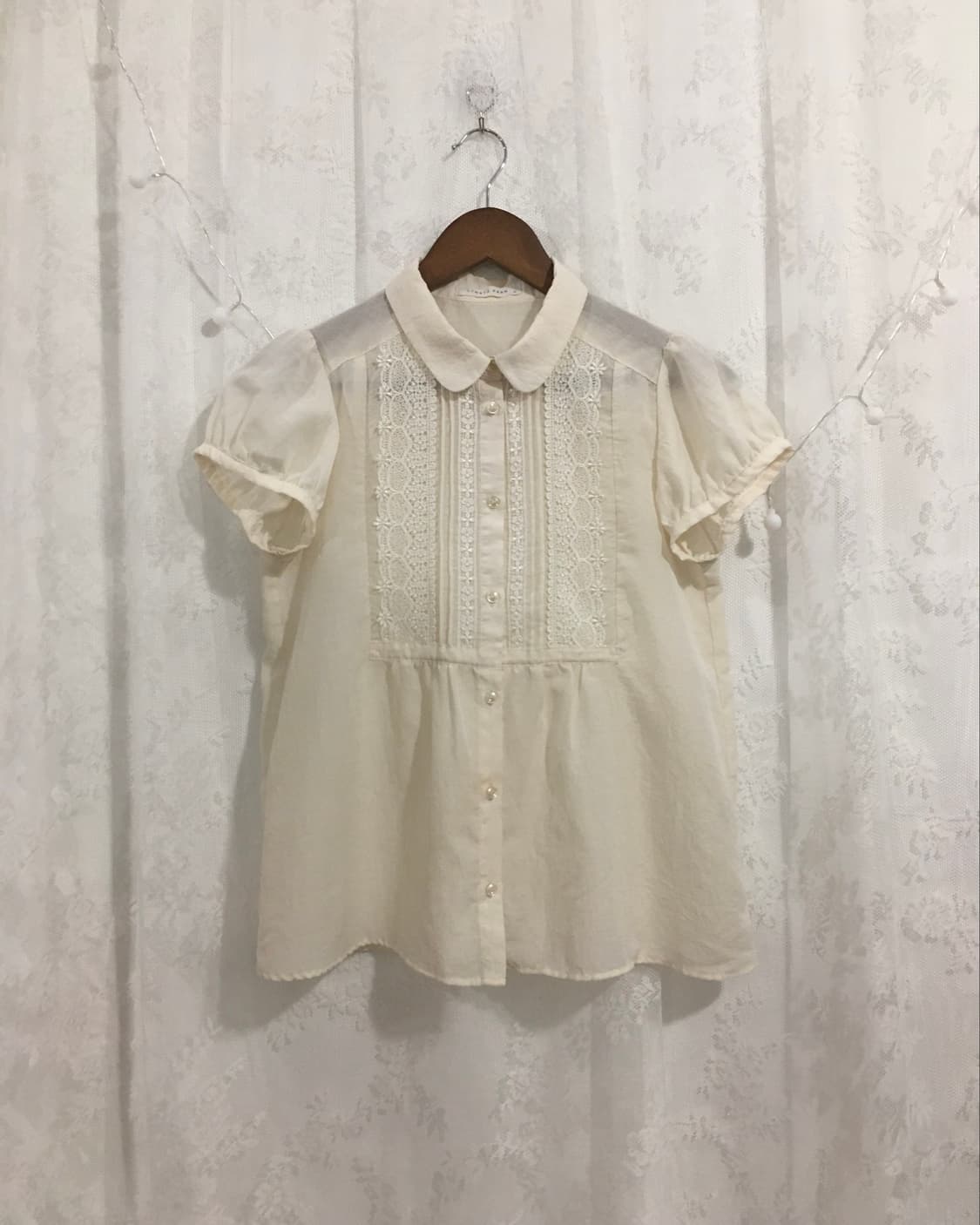 JPN ivory crochet lace point top 상품이미지4