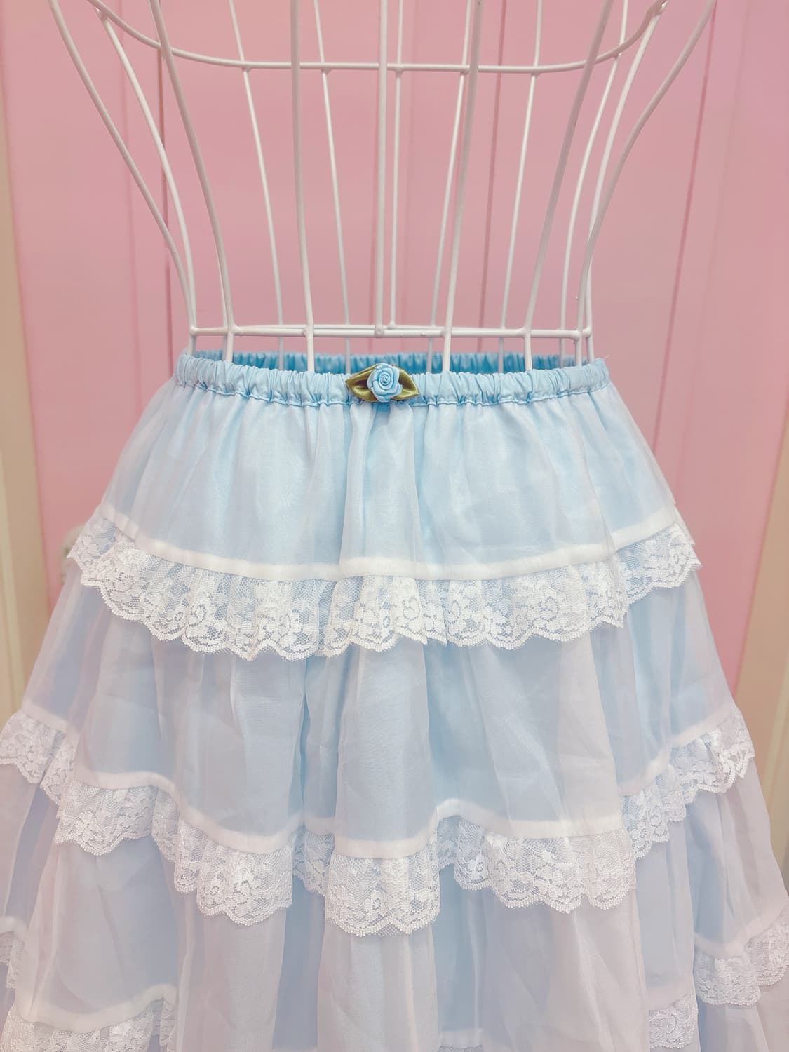 Blue lace rose frill skirt 상품이미지4