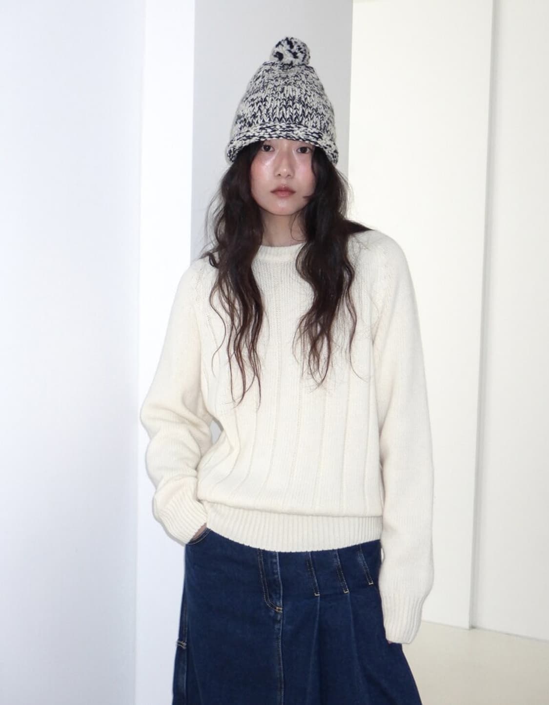 포니테일 Jeannes Boyfriend Sweater (CREAM) 상품이미지1