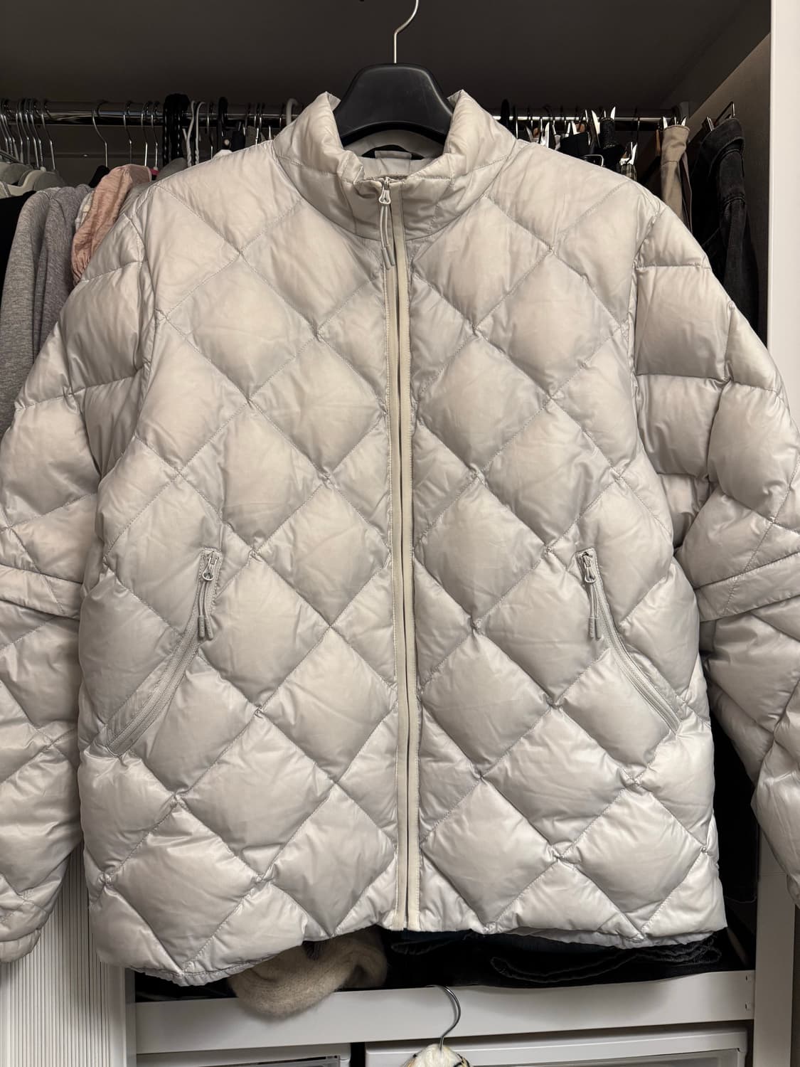 [L] 하이킹패트롤 경량 패딩 라이트그레이 라이트다운 디테처블 자켓 상품이미지2