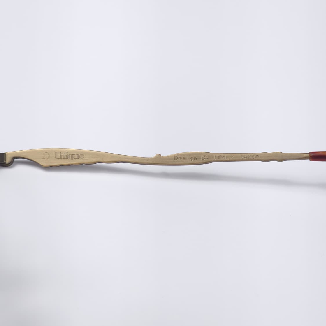 24K 도금 90년도 이태리 디자인 긱시크 오벌형 빈티지 반무테 안경 상품이미지5