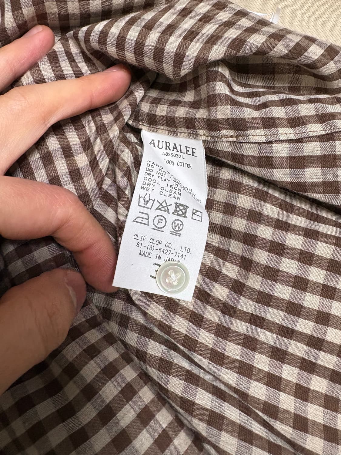 오라리 슈퍼 라이트 체크셔츠 3 브라운 상품이미지5
