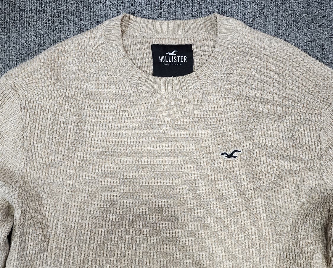 홀리스터 로고 라운드넥 니트 L 상품이미지3