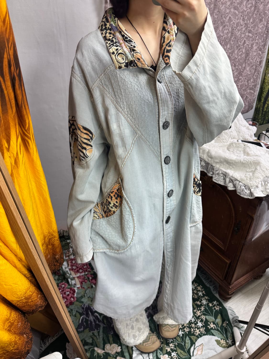 레오파드 포인트 데님 롱 코트 & 원피스 상품이미지8