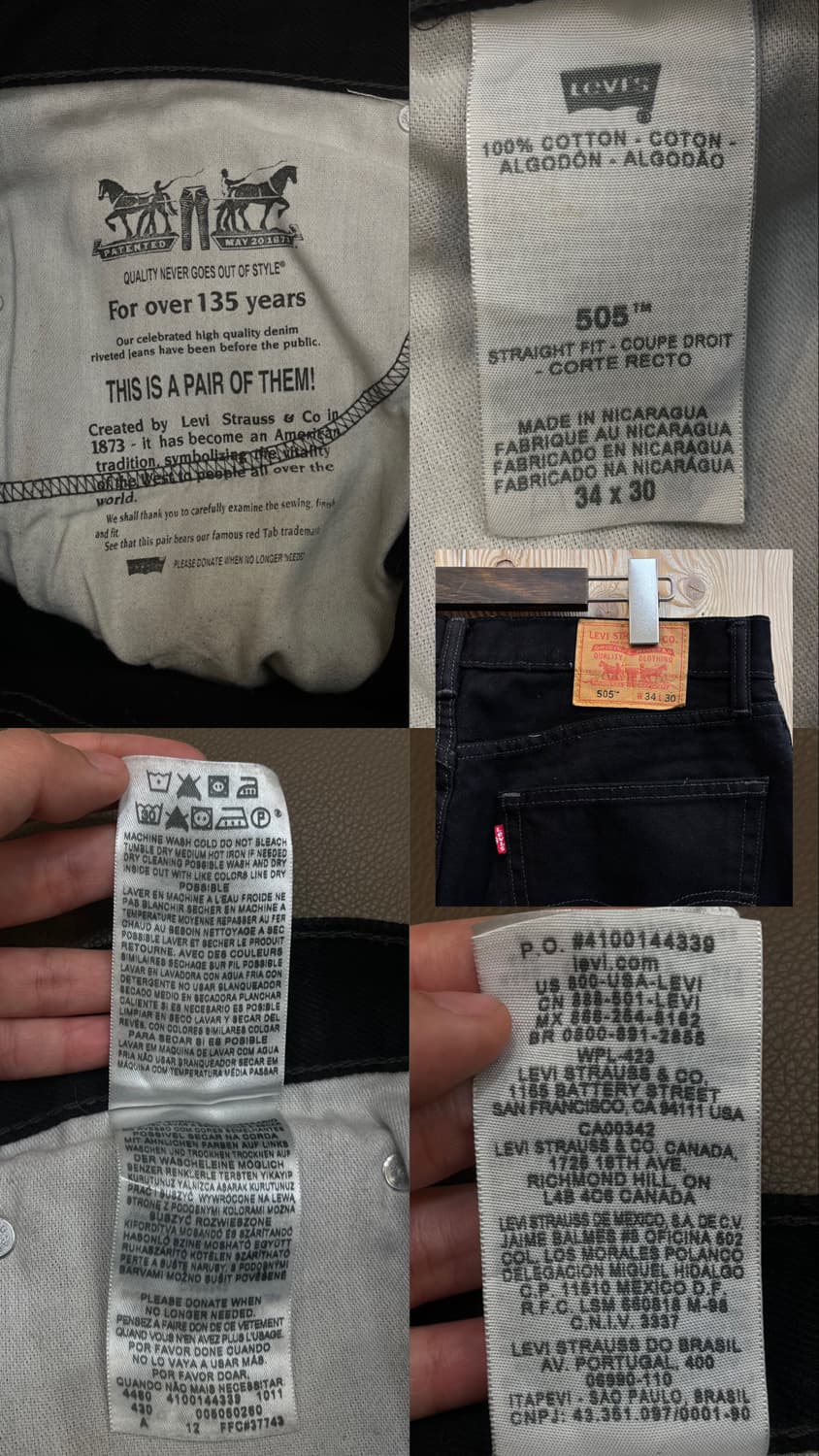 리바이스 505 블랙진 상품이미지10