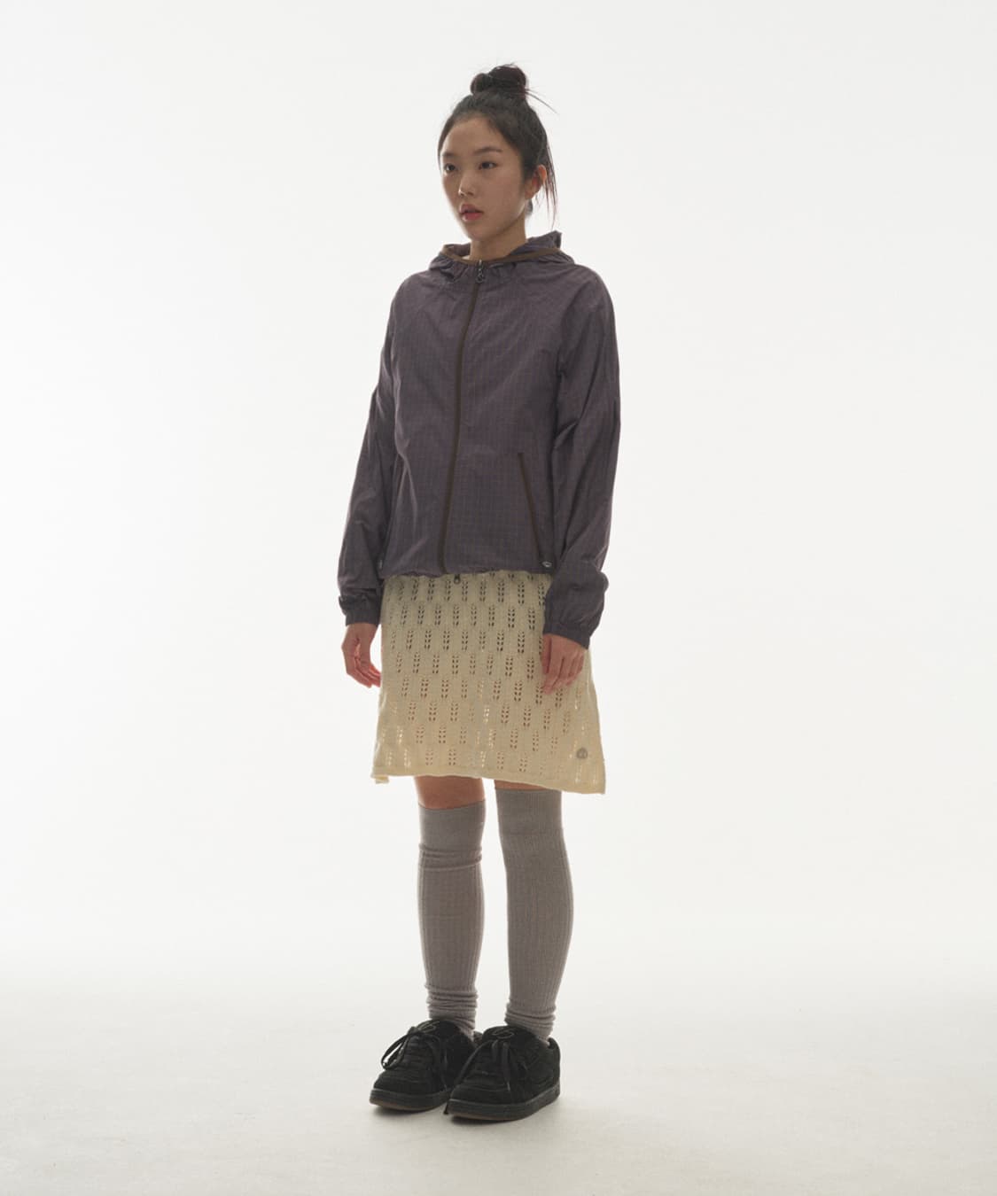 COYSEIO CHECK WINDBREAKER PURPLE 상품이미지2