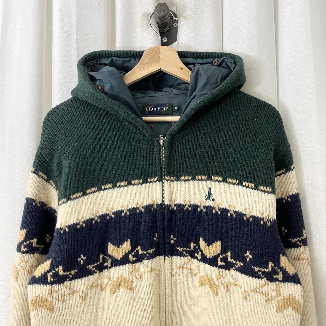 빈폴 멀티컬러 패턴 니트 후드 집업 상품이미지2