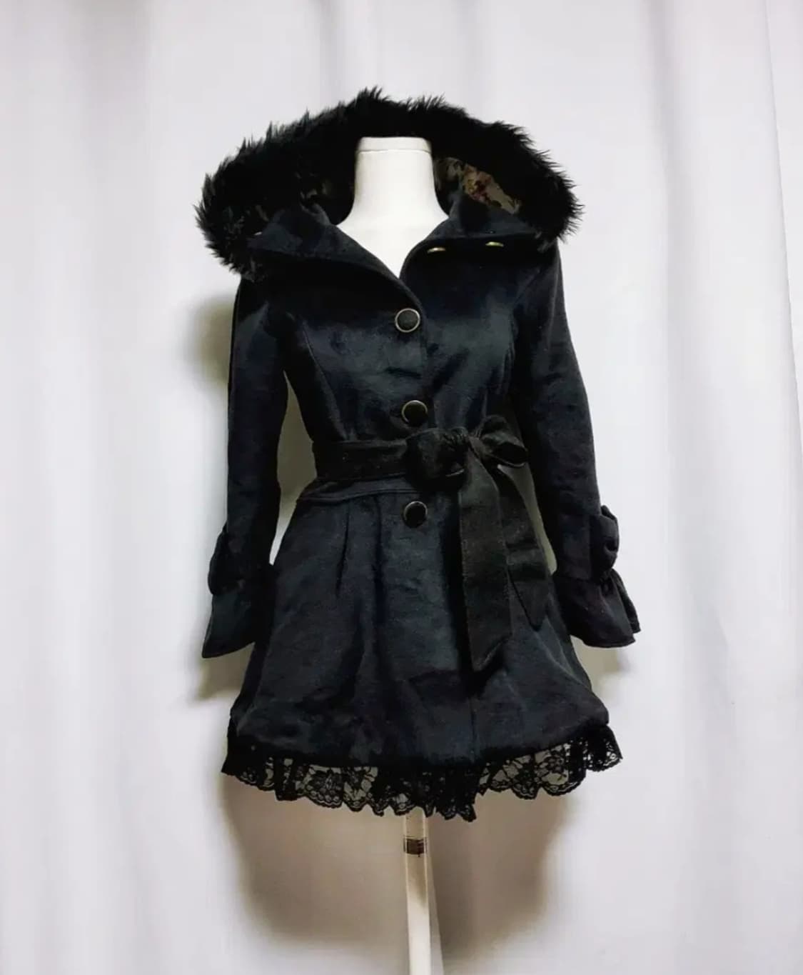 빈티지 롱코트 고스펑크 양산형지뢰계 자켓 로리타 공겜여주 핀터깔 히메갸루 상품이미지1