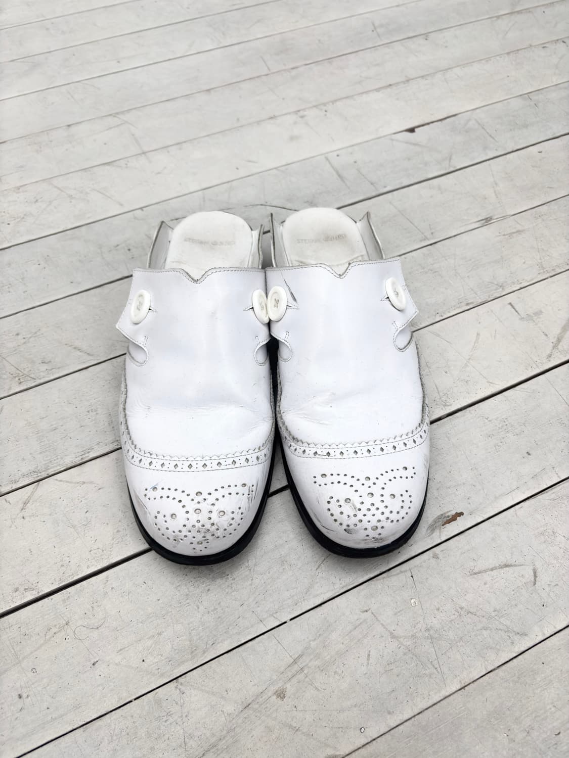 WHITE LEATHER MULES 상품이미지2
