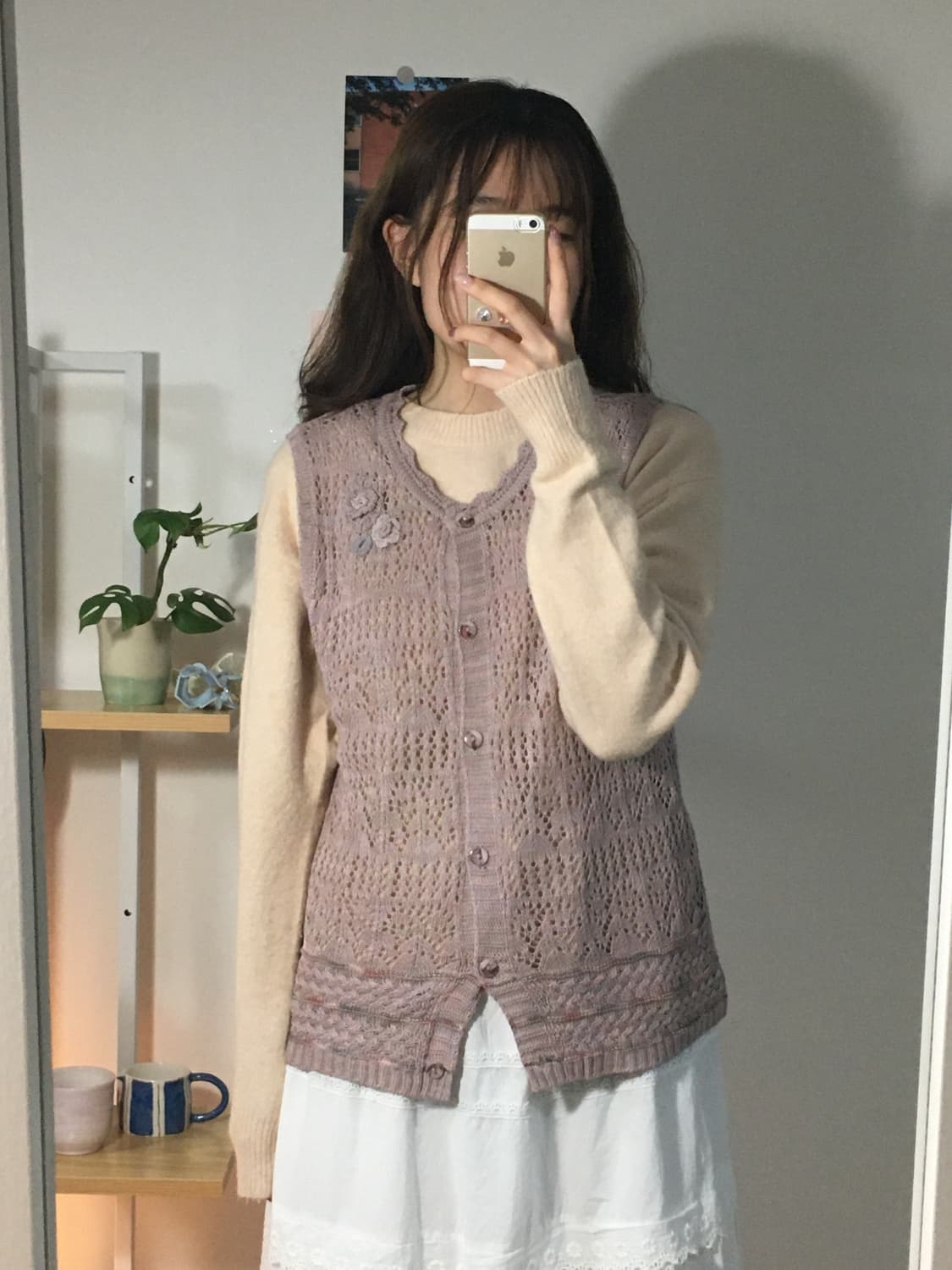일본 유니클로 니트 + 라일락빛 모리 조끼 set 상품이미지1