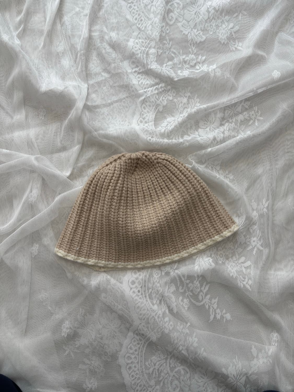 Stripe Knit Bucket Hat_Beige 상품이미지1