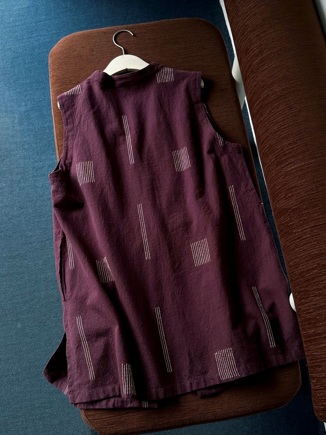 Natural design stitch long vest  상품이미지4