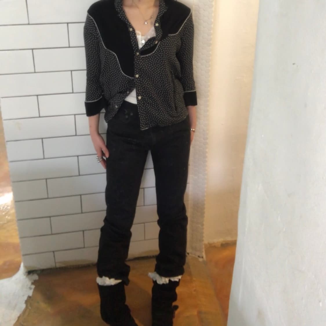 언더커버 도트 배색 웨스턴 셔츠 / 1 사이즈 상품이미지7