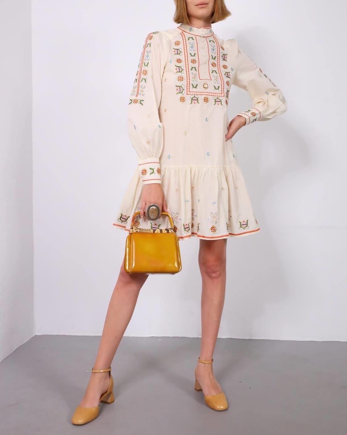 (정품/새상품) ALEMAIS 알레메 여성 자수 디테일 미디 드레스 상품이미지6