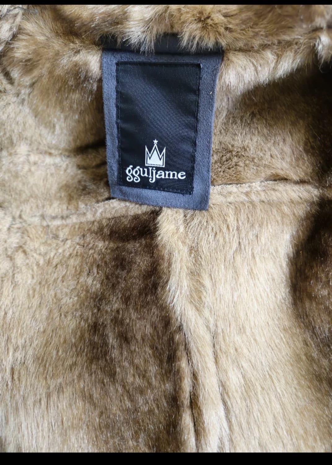 gguljame 네이비 퍼 무스탕 코트 상품이미지6