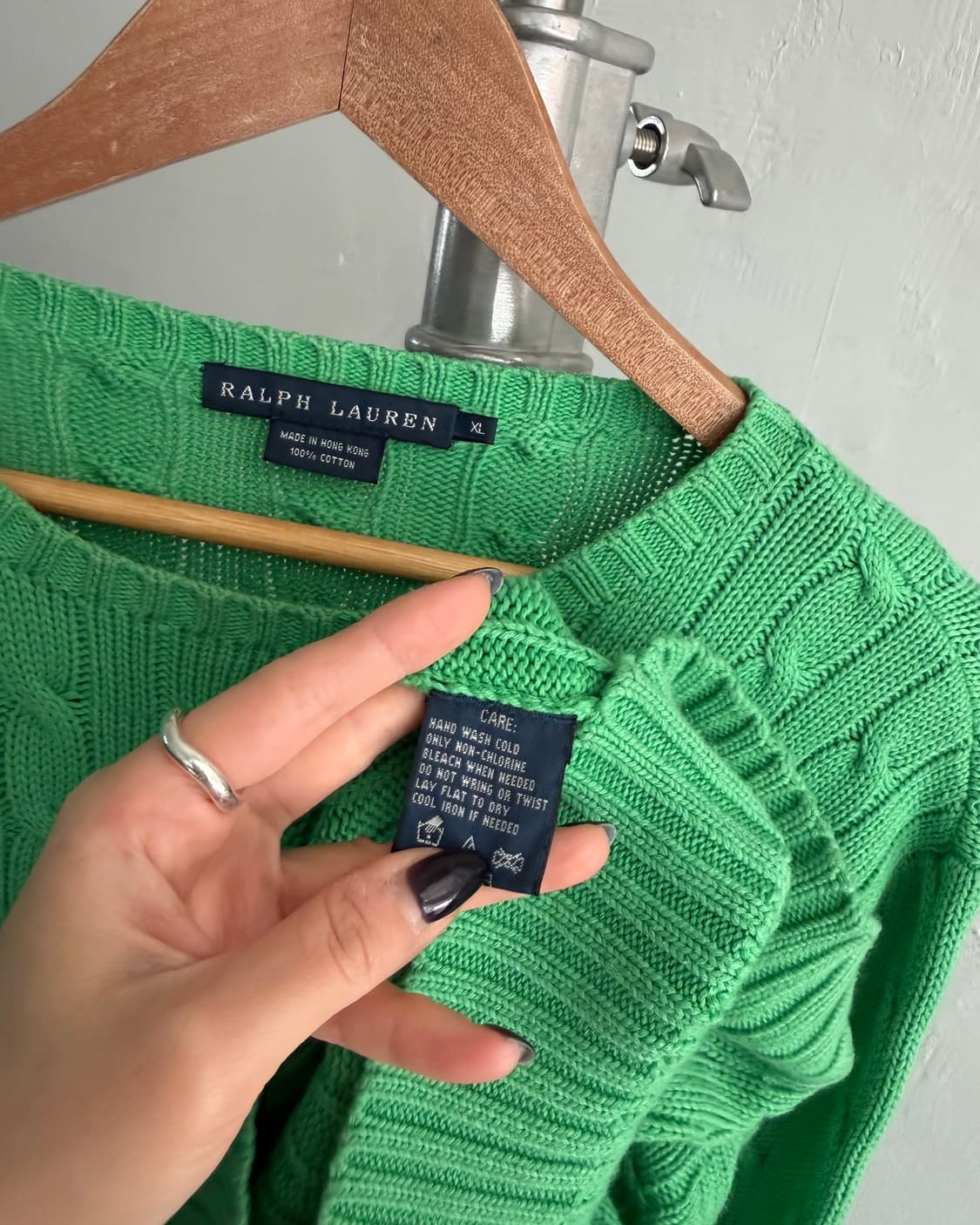 Polo 랄프로렌 우먼 그린컬러 코튼 케이블 니트 상품이미지7