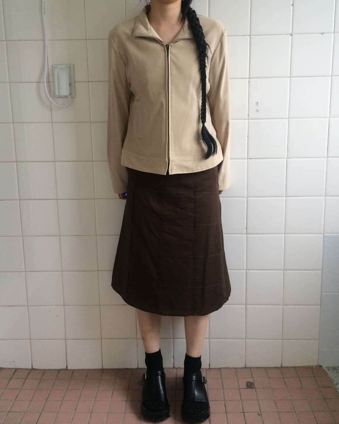 Fake suede high neck zip up jacket 상품이미지5