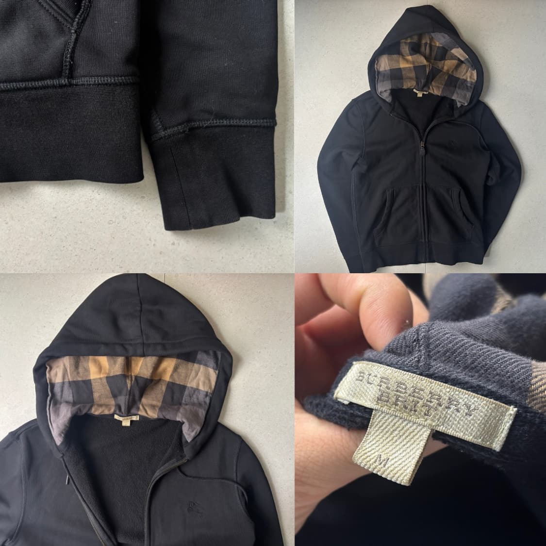 버버리 안감체크 후드집업 상품이미지4