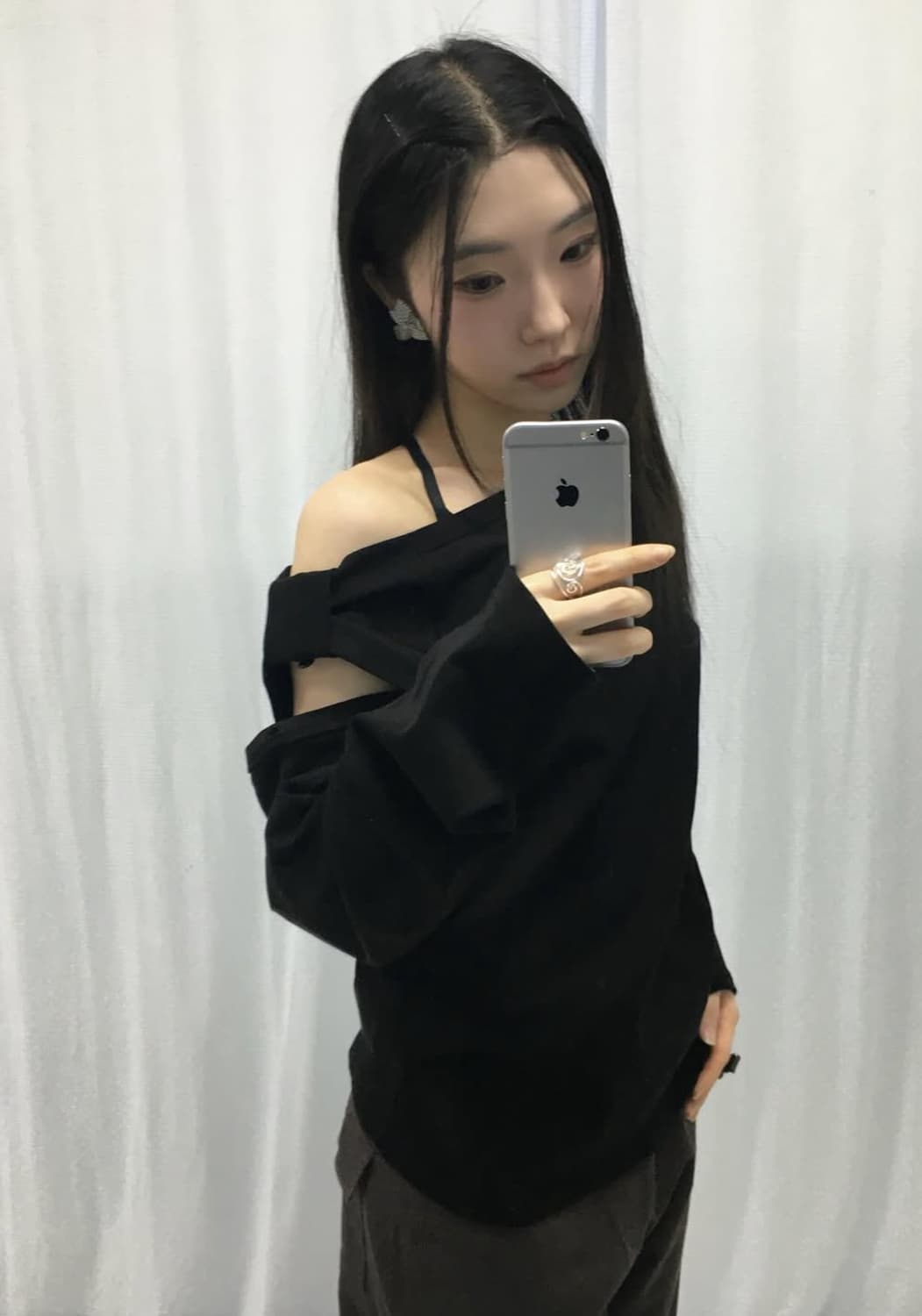 체메씨 bow one shoulder long sleeve 상품이미지4